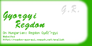 gyorgyi regdon business card